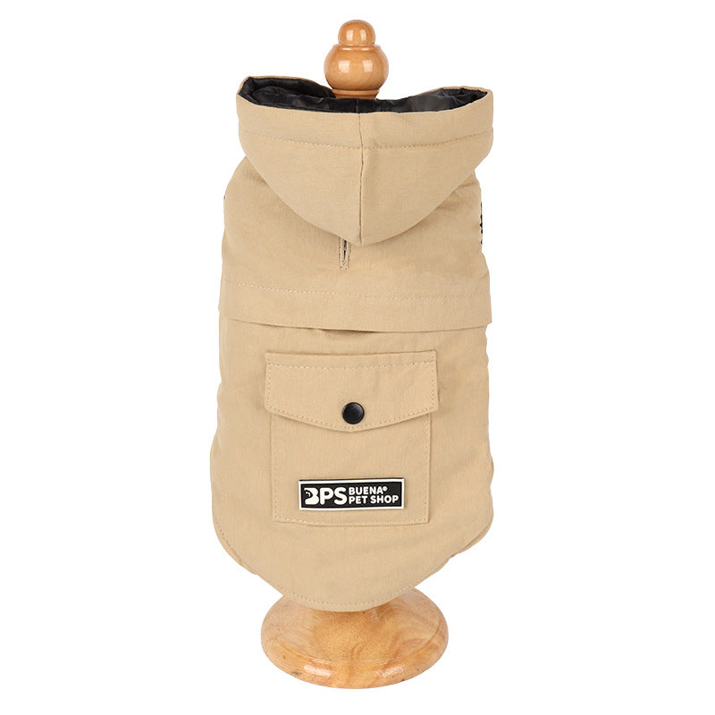 KFX-6237245 Corgi Bichon Cozy Velvet Hooded Vest for Pets - Autumn & Winter Wear