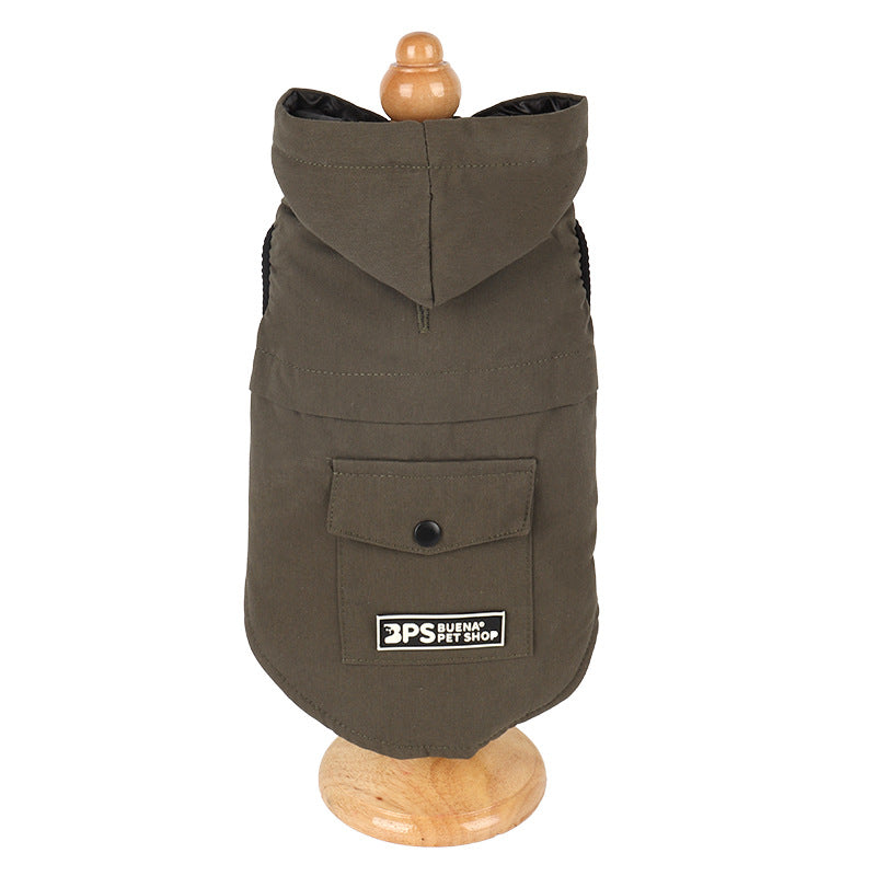 KFX-6237245 Corgi Bichon Cozy Velvet Hooded Vest for Pets - Autumn & Winter Wear