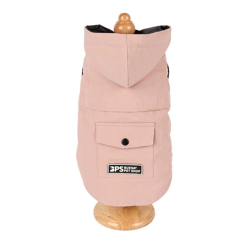 KFX-6237245 Corgi Bichon Cozy Velvet Hooded Vest for Pets - Autumn & Winter Wear