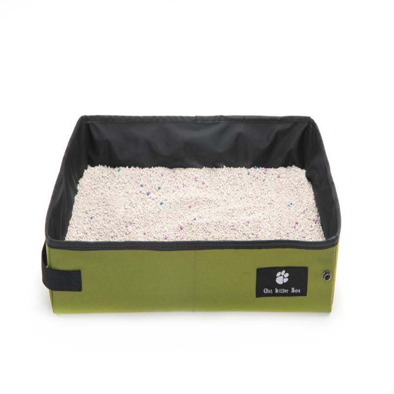 KFX-6238141 Portable Folding Cat Litter Box for Travel - Waterproof Oxford Cloth Design