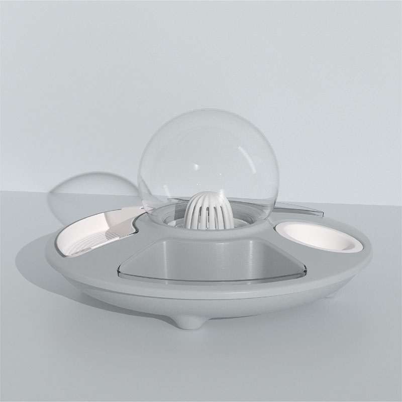 KFX-6242621 UFO Bowl with Anti-Overturning Feeder - Multiple Color Options and Placemat Designs
