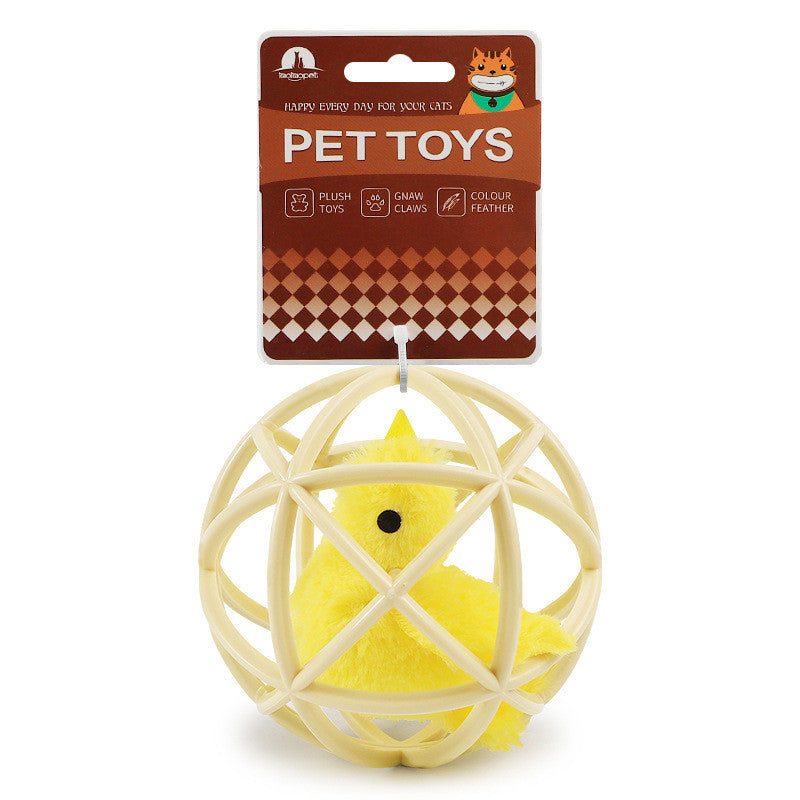 KFX-6243261 Interactive Simulation Sounding Plastic Sepak Takraw Toy for Cats - 10cm