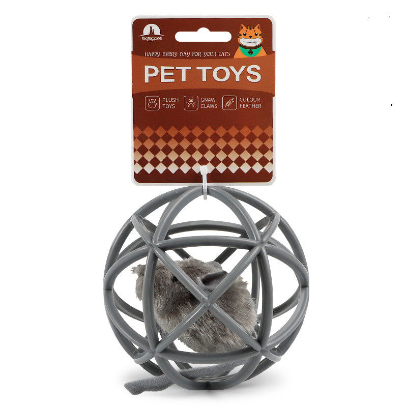 KFX-6243261 Interactive Simulation Sounding Plastic Sepak Takraw Toy for Cats - 10cm