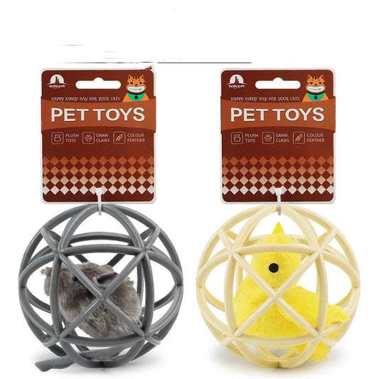 KFX-6243261 Interactive Simulation Sounding Plastic Sepak Takraw Toy for Cats - 10cm
