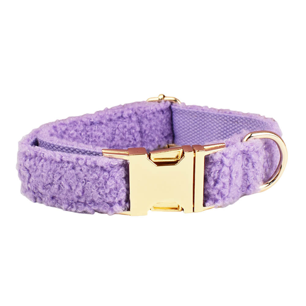 KFX-6243901 Purple Four-Piece Small Dog Accessories Set: Collar, Leash, Bow, and Vest