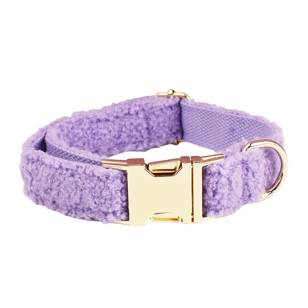 KFX-6243901 Purple Four-Piece Small Dog Accessories Set: Collar, Leash, Bow, and Vest