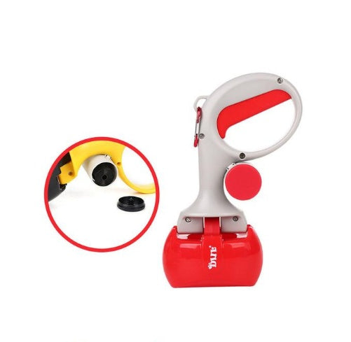 KFX-6244669 2-in-1 Portable Pet Toilet Picker with Curved Grip & Garbage Bags