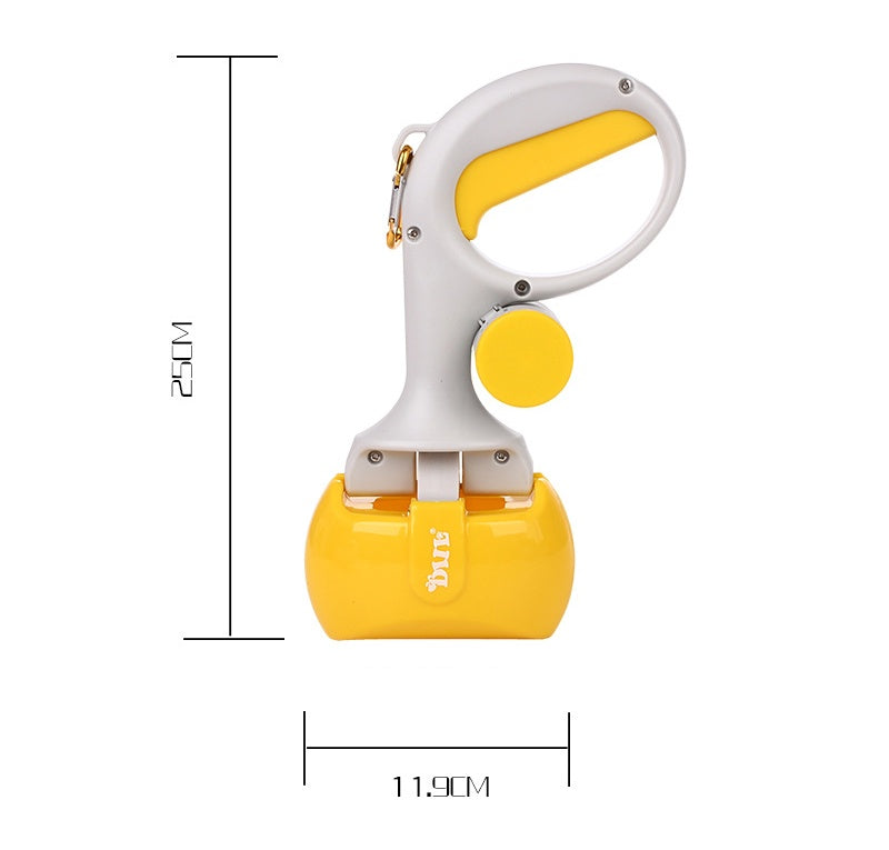 KFX-6244669 2-in-1 Portable Pet Toilet Picker with Curved Grip & Garbage Bags