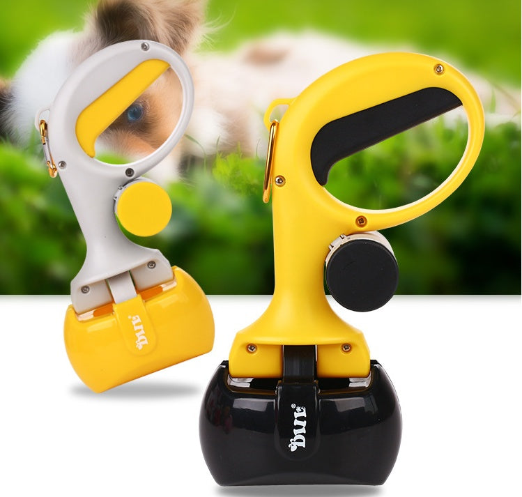 KFX-6244669 2-in-1 Portable Pet Toilet Picker with Curved Grip & Garbage Bags