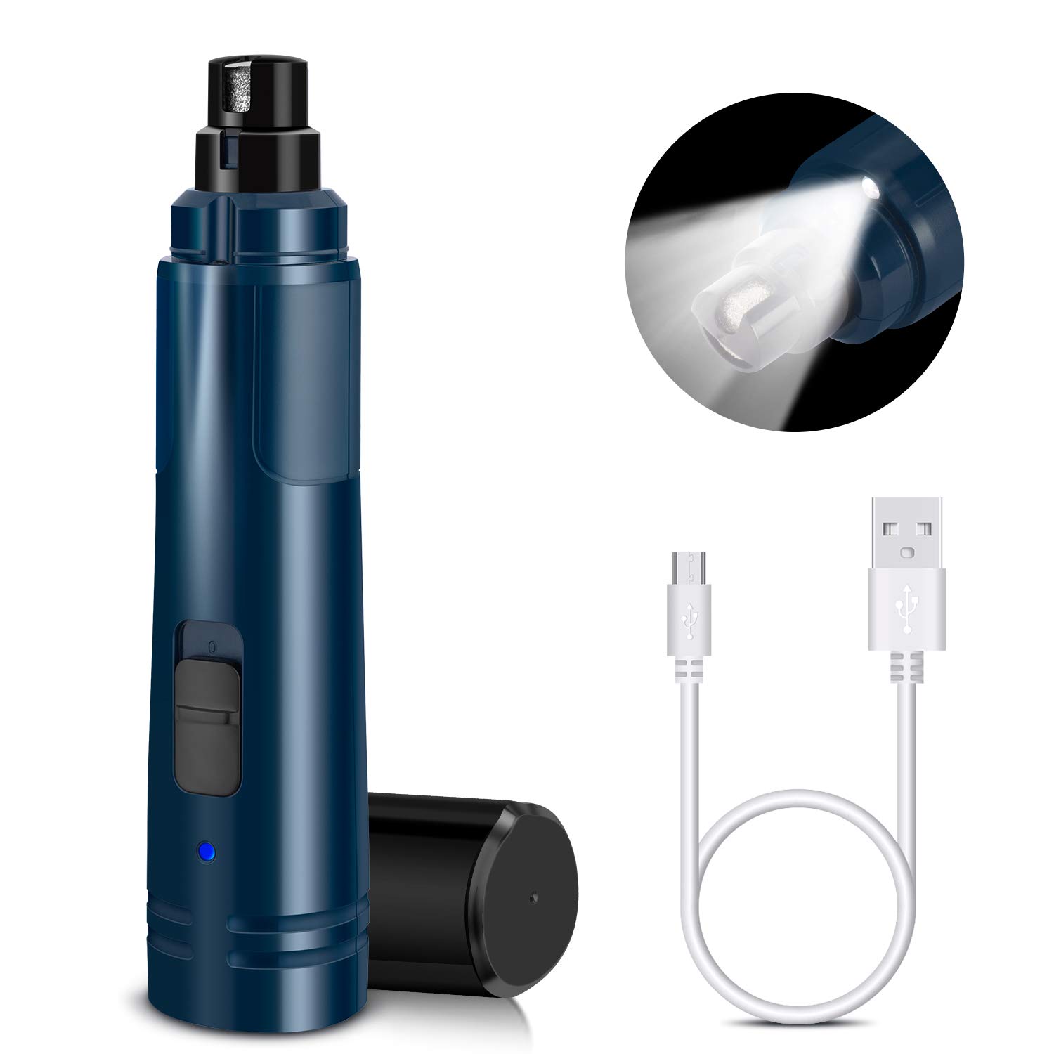 KFX-6246205 Electric Pet Nail Clipper with LED Light for Cats and Dogs - Professional Grooming Tool