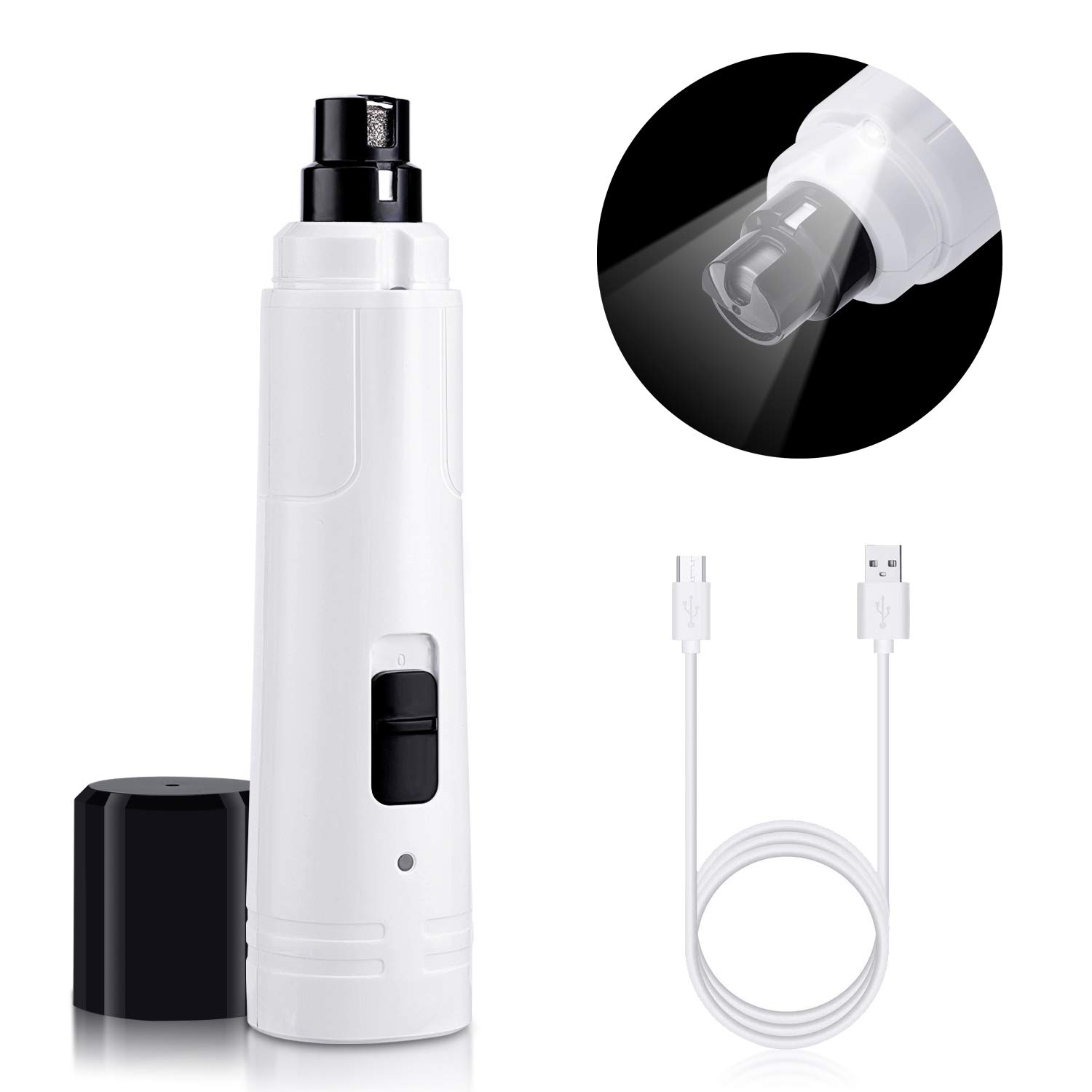KFX-6246205 Electric Pet Nail Clipper with LED Light for Cats and Dogs - Professional Grooming Tool