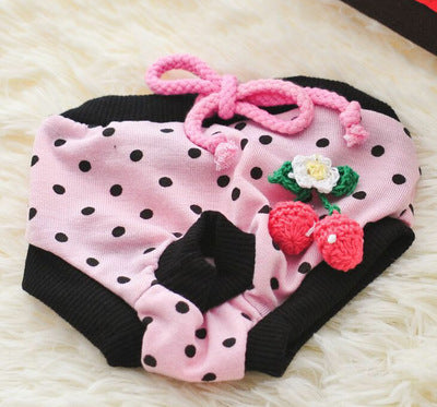 KFX-6246589 Reusable Cotton Dog Diaper Pants for Female Pets - Sizes S-XL