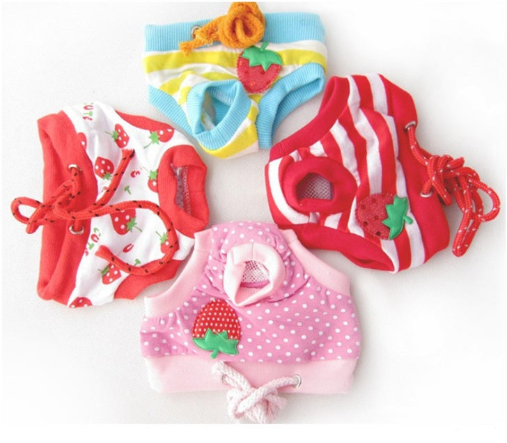 KFX-6246589 Reusable Cotton Dog Diaper Pants for Female Pets - Sizes S-XL