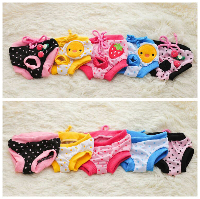 KFX-6246589 Reusable Cotton Dog Diaper Pants for Female Pets - Sizes S-XL