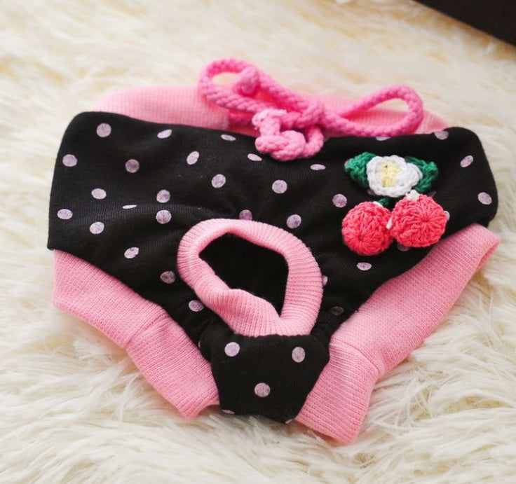 KFX-6246589 Reusable Cotton Dog Diaper Pants for Female Pets - Sizes S-XL
