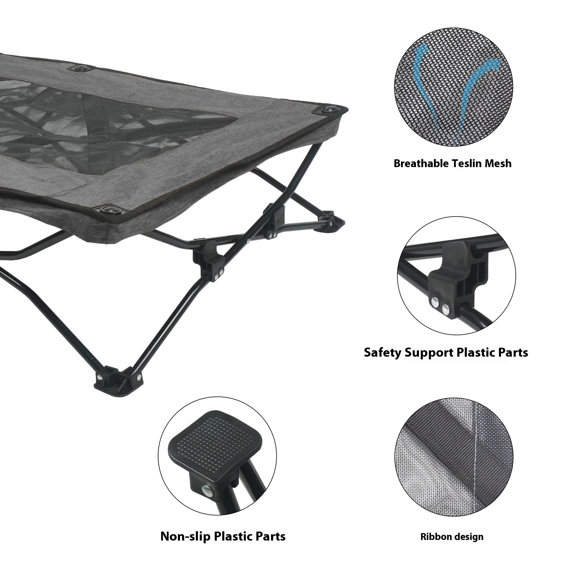 KFX-6246845 Double Layer Fabric Large Foldable Pet Bed - Soft, Cozy Design for Medium to Large Dogs