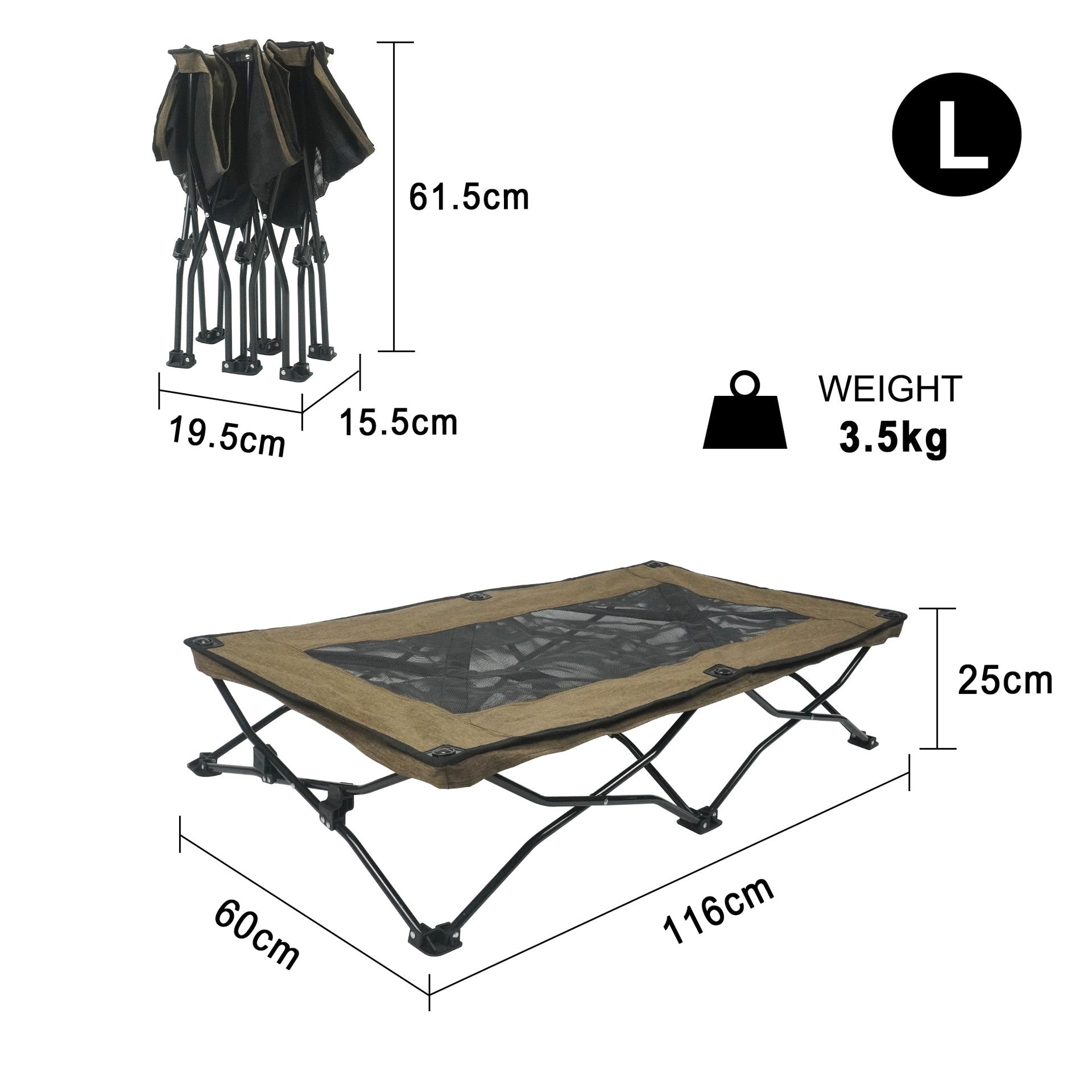 KFX-6246845 Double Layer Fabric Large Foldable Pet Bed - Soft, Cozy Design for Medium to Large Dogs