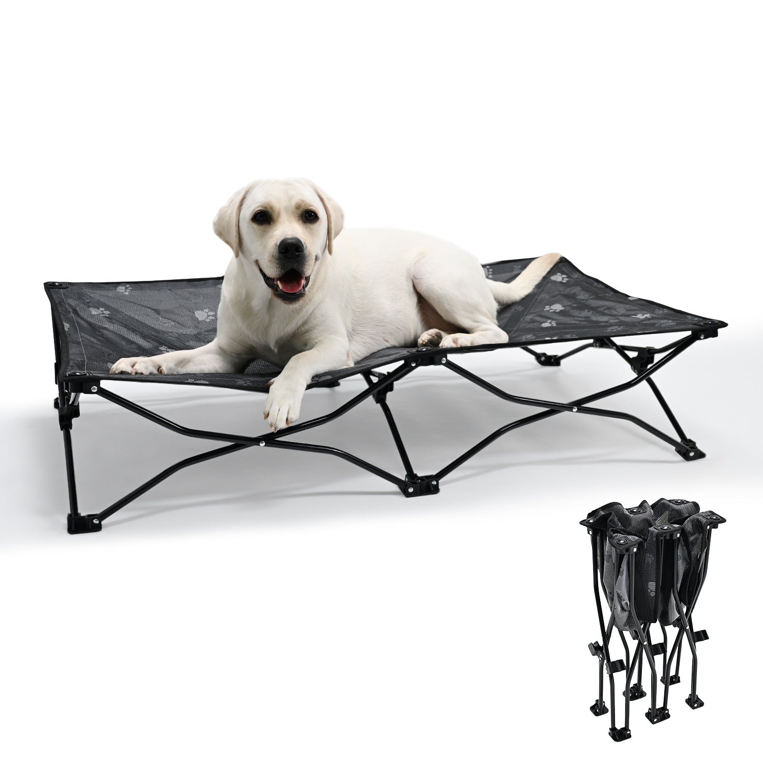 KFX-6246845 Double Layer Fabric Large Foldable Pet Bed - Soft, Cozy Design for Medium to Large Dogs