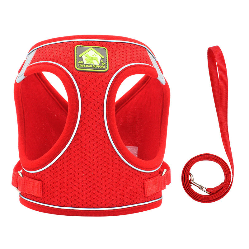 KFX-6247997 Adjustable Cat and Small Dog Vest Style Traction Rope - Outdoor Use, Durable Cloth Material