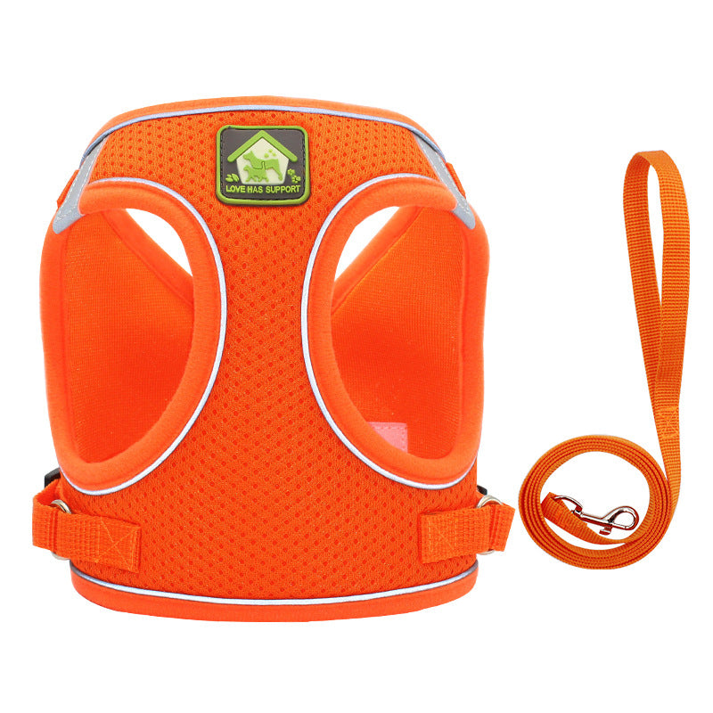KFX-6247997 Adjustable Cat and Small Dog Vest Style Traction Rope - Outdoor Use, Durable Cloth Material