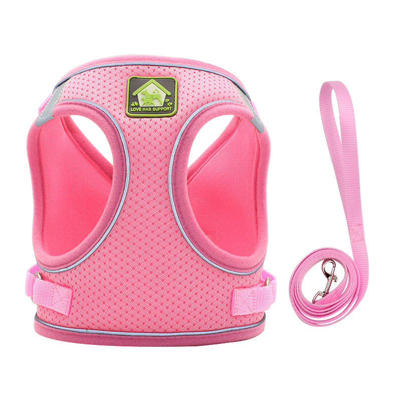 KFX-6247997 Adjustable Cat and Small Dog Vest Style Traction Rope - Outdoor Use, Durable Cloth Material
