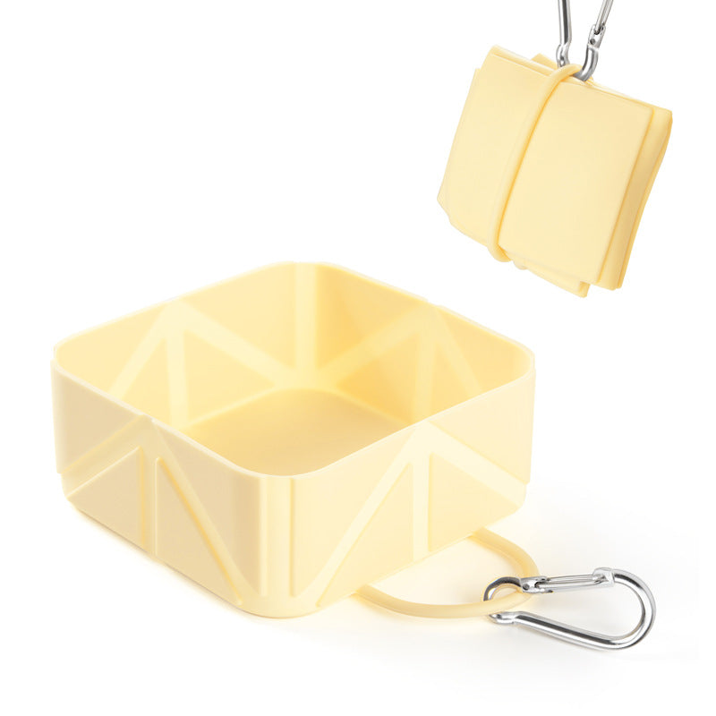 KFX-6248381 Folding Pet Outing Bowl for Dogs and Cats - Silicone, 500ml in Various Colors