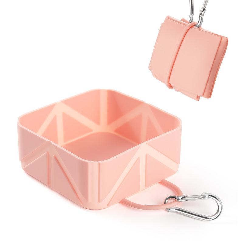 KFX-6248381 Folding Pet Outing Bowl for Dogs and Cats - Silicone, 500ml in Various Colors