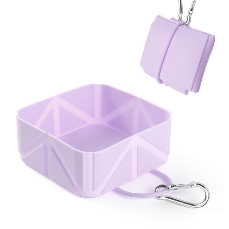 KFX-6248381 Folding Pet Outing Bowl for Dogs and Cats - Silicone, 500ml in Various Colors