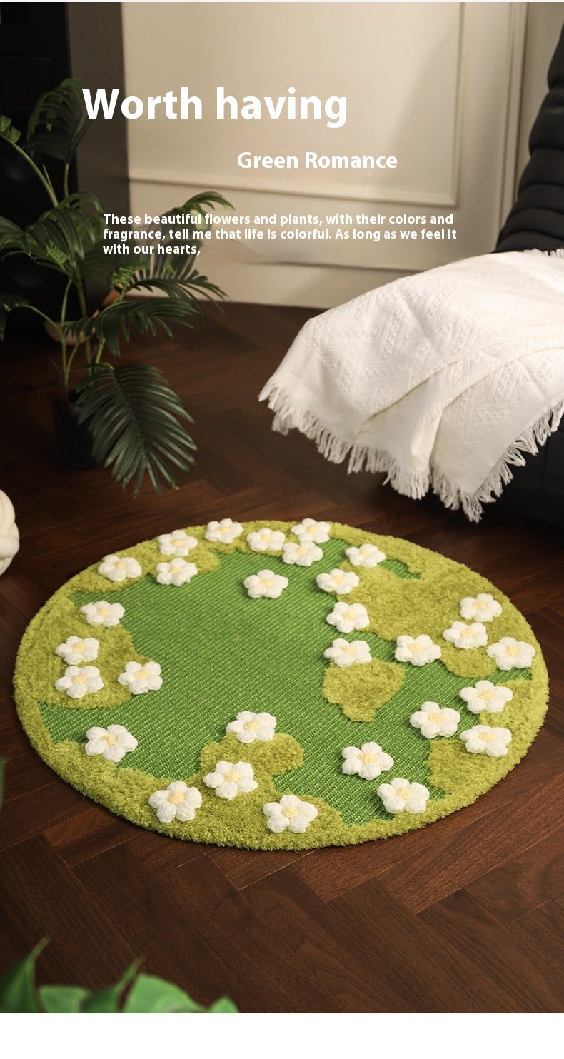 KFX-6250045 Sisal Cat Scratching Pad with Floral Design, 80CM Diameter, Durable & Non-Chip Protection