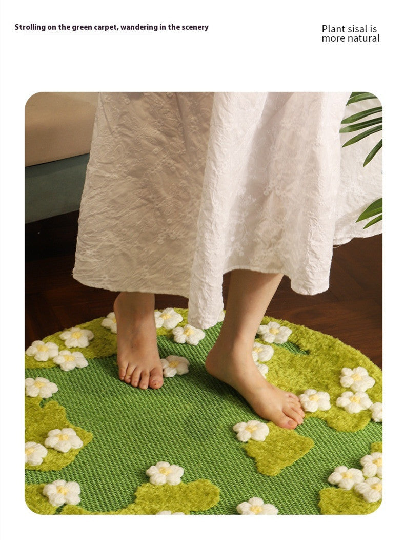 KFX-6250045 Sisal Cat Scratching Pad with Floral Design, 80CM Diameter, Durable & Non-Chip Protection