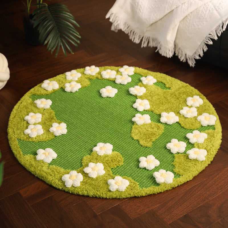 KFX-6250045 Sisal Cat Scratching Pad with Floral Design, 80CM Diameter, Durable & Non-Chip Protection