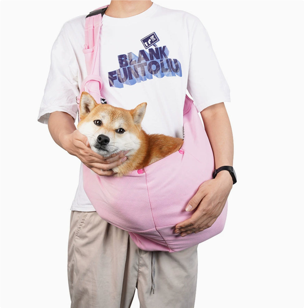 KFX-6250429 Foldable Portable Crossbody Pet Bag with Adjustable Strap - Multiple Colors Available