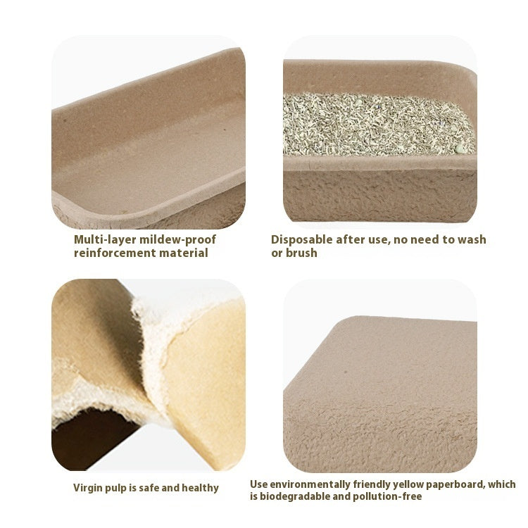 KFX-6251965 Eco-Friendly Disposable Cat Litter Box - Waterproof & Degradable, Multiple Sizes Available