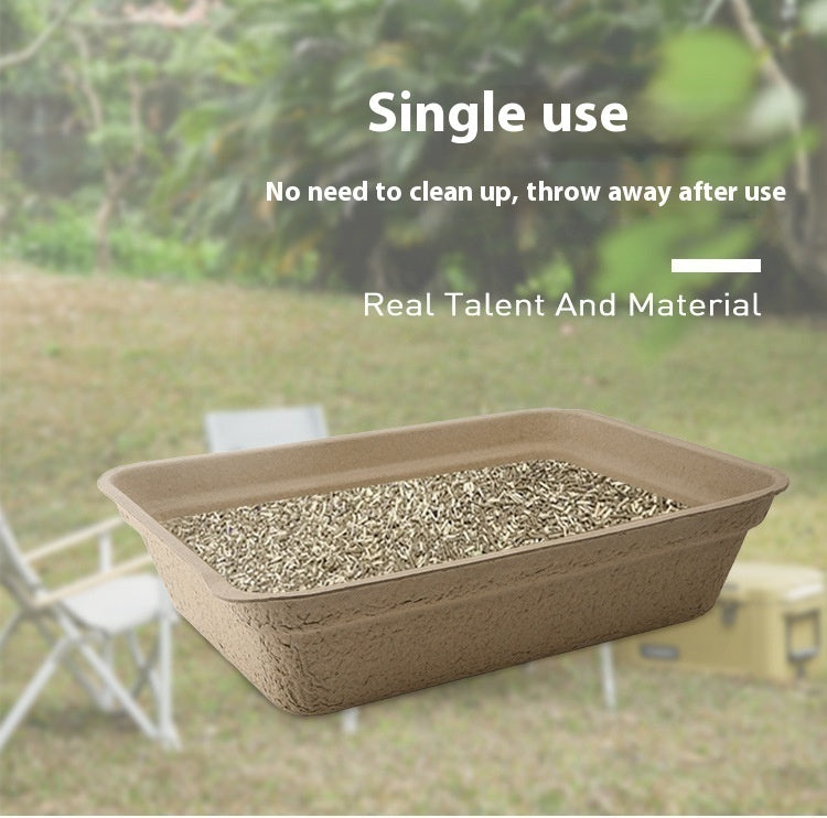 KFX-6251965 Eco-Friendly Disposable Cat Litter Box - Waterproof & Degradable, Multiple Sizes Available