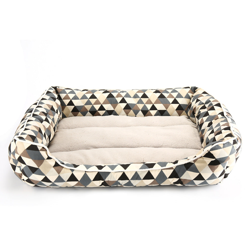 KFX-6252221 Dachshund Print Square Pet Nest with Soft Cotton Cushion for Dogs