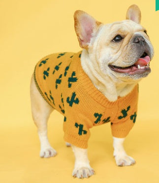 KFX-6252349 Cozy Christmas Dog Sweater in Santa Claus Red and Pearl Milk Tea Colors