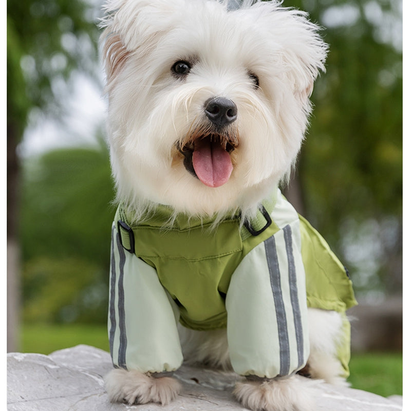 KFX-6252733 Reflective Waterproof Outdoor Jumpsuit for Small and Medium Dogs with Built-in Harness