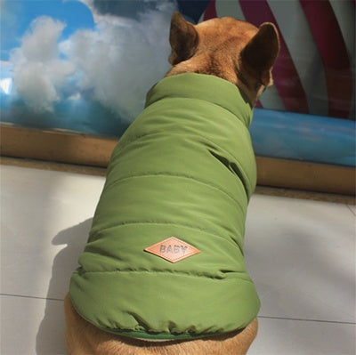 KFX-6254525 Watermelon Red, Army Green & Navy Cotton Dog Coat - French Coat Sand Vest Fashion for Pets