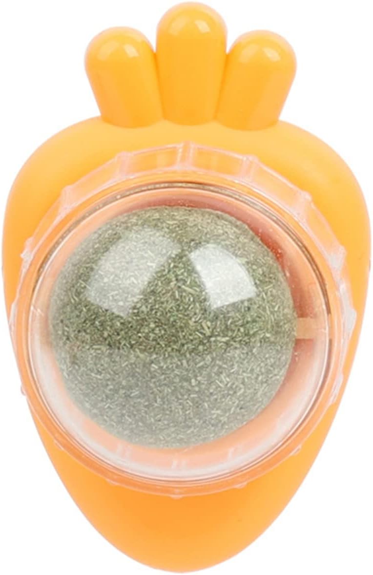 KFX-6255421 Carrot Shape Catnip Balls for Teeth Cleaning - Self-Adhesive Catnip Toys for Indoor Cats