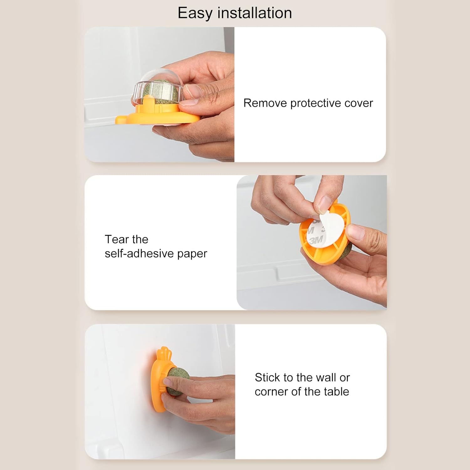 KFX-6255421 Carrot Shape Catnip Balls for Teeth Cleaning - Self-Adhesive Catnip Toys for Indoor Cats
