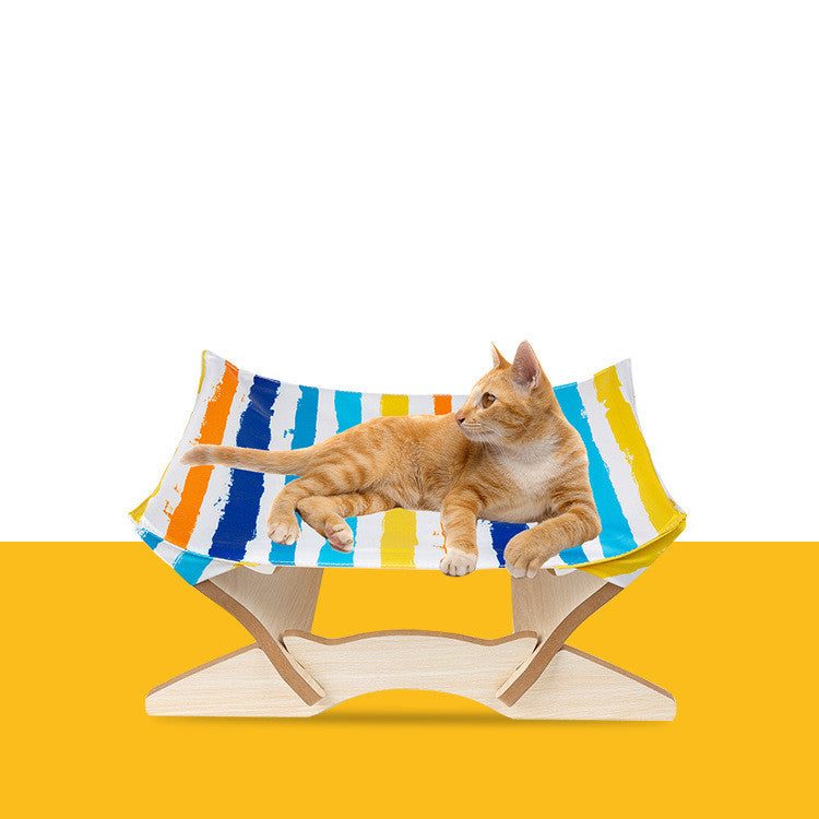 KFX-6255549 Wooden Cat Hammock - Stylish Pet Bed for Comfort and Relaxation