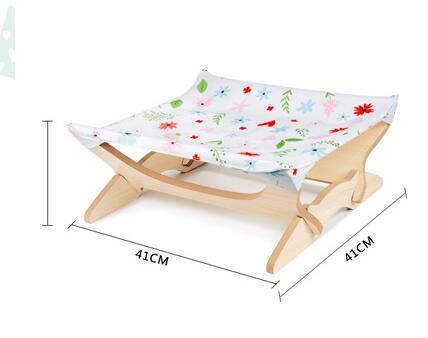 KFX-6255549 Wooden Cat Hammock - Stylish Pet Bed for Comfort and Relaxation