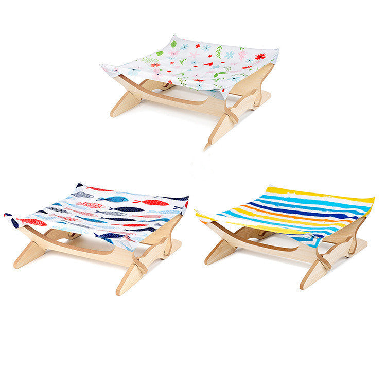 KFX-6255549 Wooden Cat Hammock - Stylish Pet Bed for Comfort and Relaxation