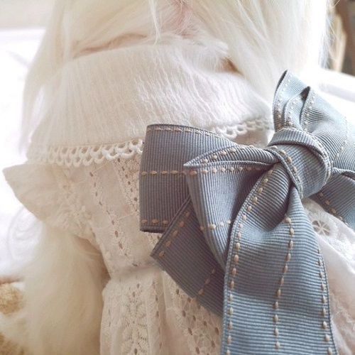 KFX-6256317 Cute Cotton Little White Dress for Pets - Princess Style Skirt in XS to XL Sizes