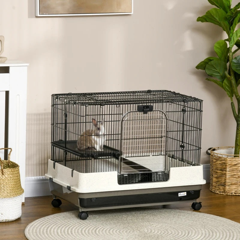 KFX-6257597 6-Tier Rolling Small Animal Cage with Spacious Living Area for Rabbits and Other Small Pets