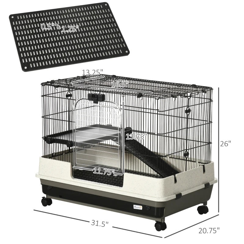 KFX-6257597 6-Tier Rolling Small Animal Cage with Spacious Living Area for Rabbits and Other Small Pets