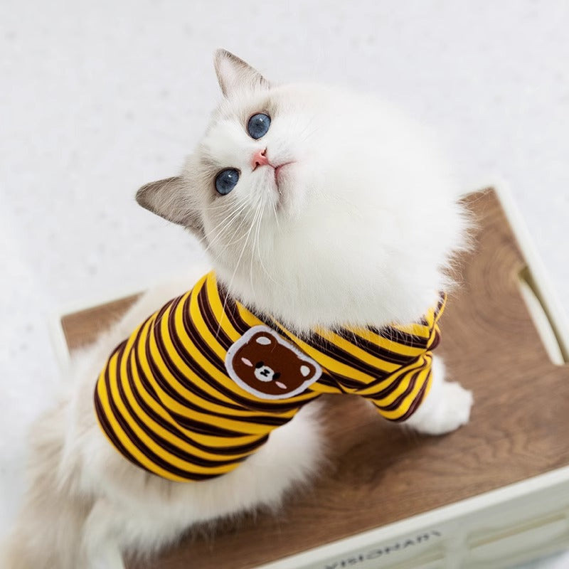 KFX-6259517 Lightweight Striped Cat & Small Dog Apparel for Air-Conditioned Rooms