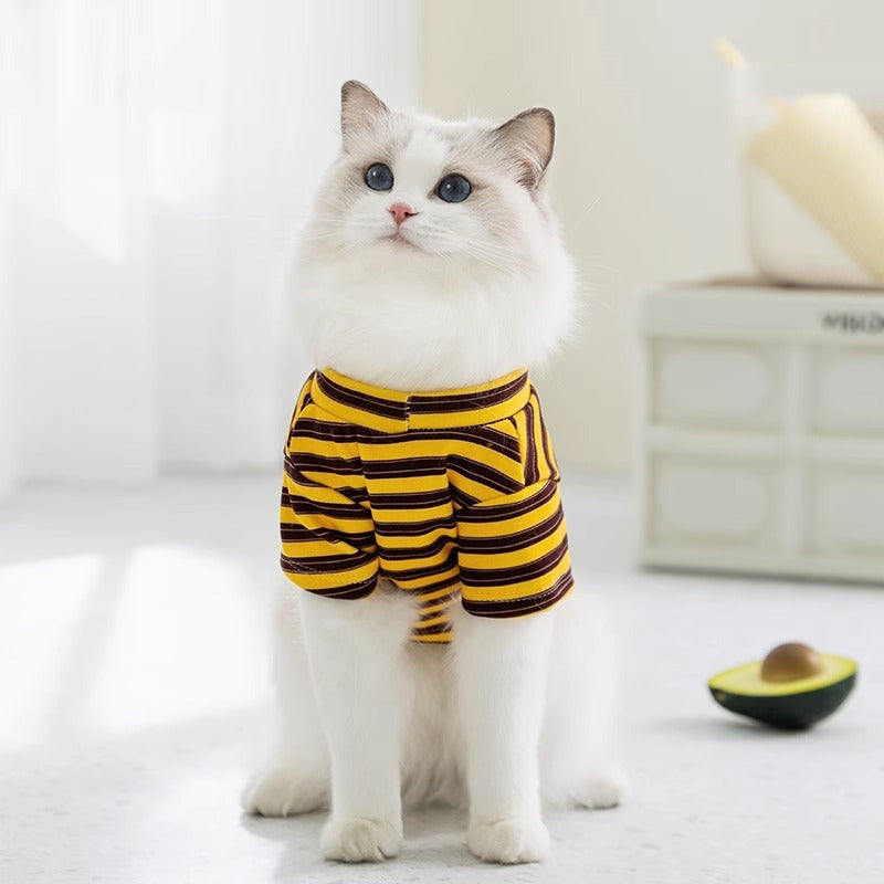 KFX-6259517 Lightweight Striped Cat & Small Dog Apparel for Air-Conditioned Rooms