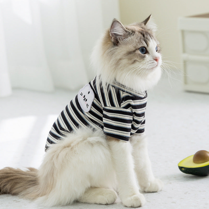 KFX-6259517 Lightweight Striped Cat & Small Dog Apparel for Air-Conditioned Rooms