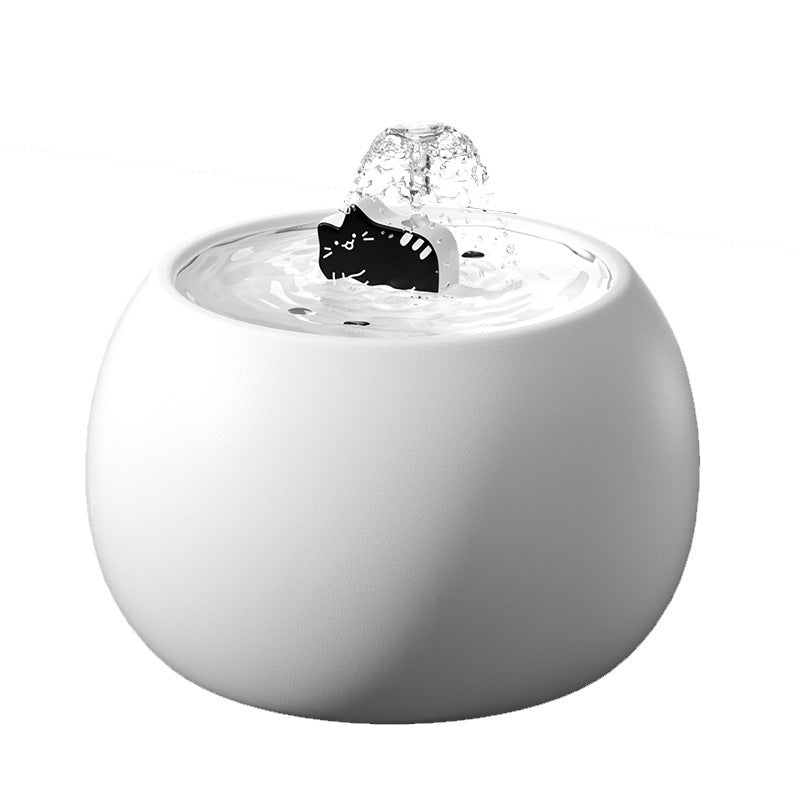 KFX-6259773 Ceramic Cartoon Kitty Pet Water Fountain - White & Black Options Available